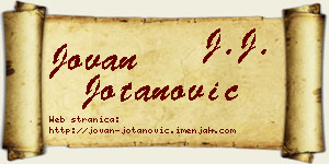 Jovan Jotanović vizit kartica